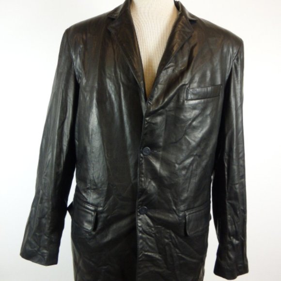Remy Leather Jackets & Coats Remy Black Fine Leather Jacket Blazer